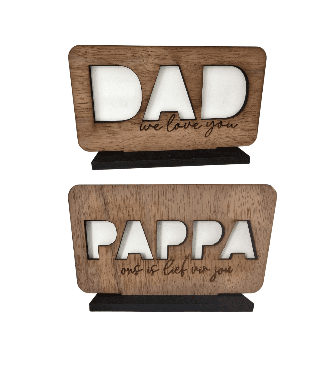 DadPappa Laser Sublimation Blanks : DAD or PAPPA Sublimation & Veneer Plaque with Stand