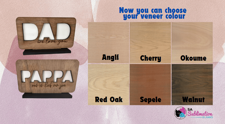 DadPappaCombined Laser Sublimation Blanks : DAD or PAPPA Sublimation & Veneer Plaque with Stand