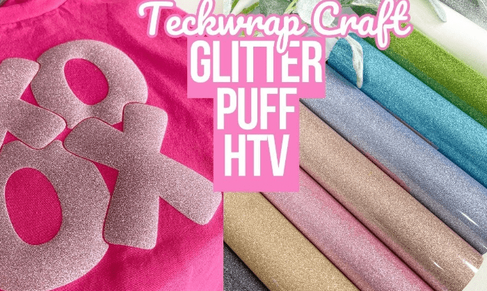 Glitterpuff Teckwrap : Glitter Puff HTV Range (30 by 25cm)