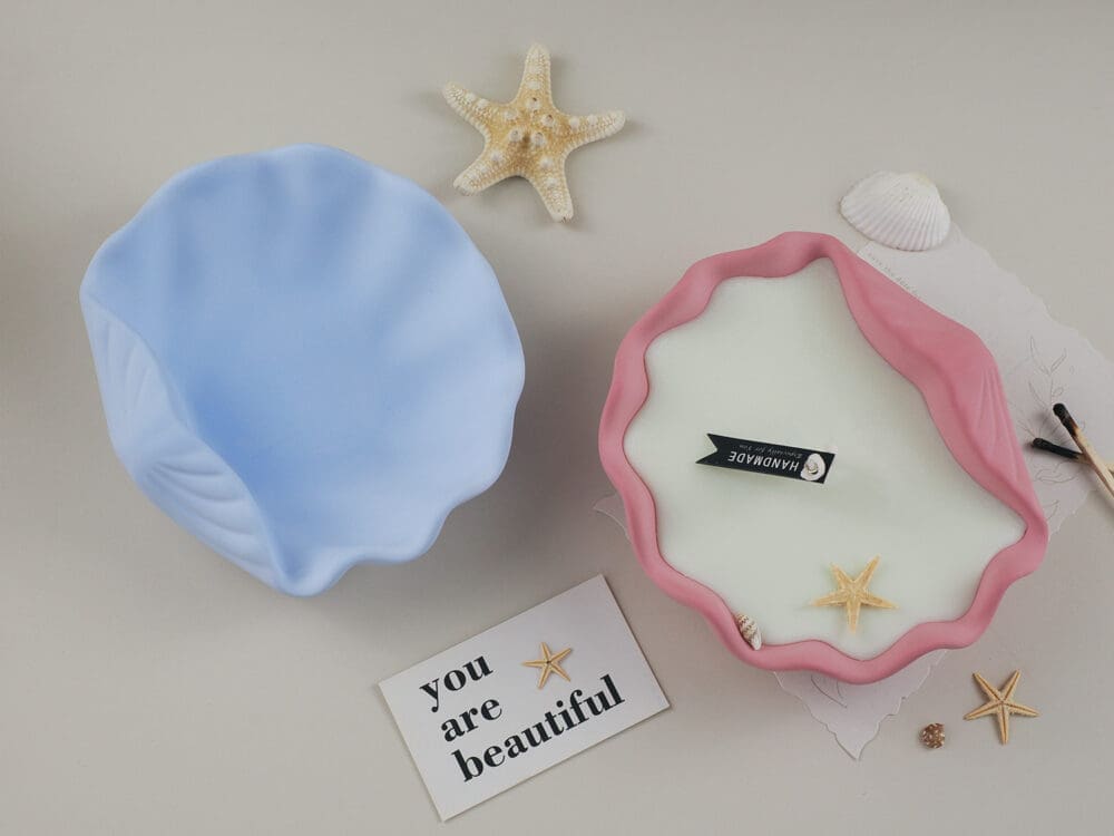 Silicone Moulds : (5) Conch/Shell (Type 2) Container Silicone Moulds for Candle, Jesmonite & Resin Art