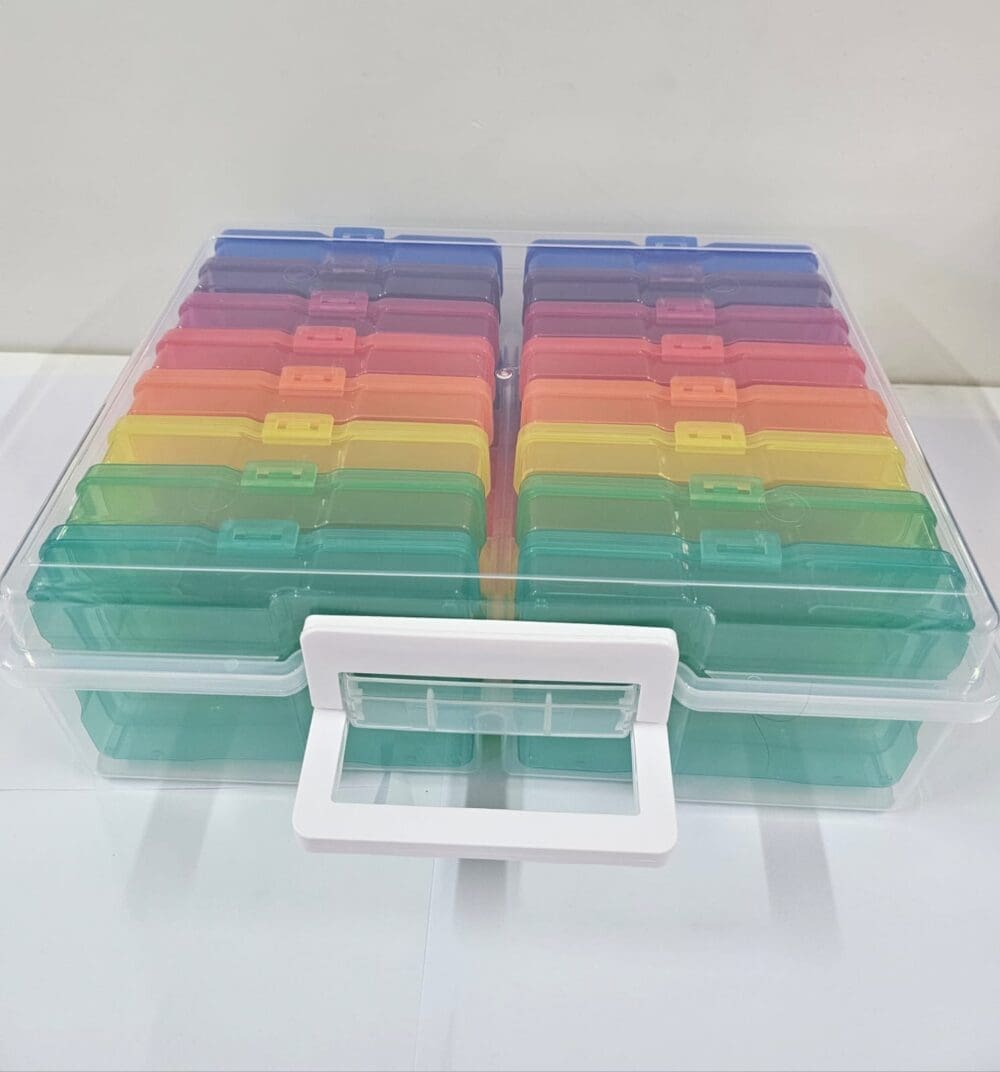 Arts & Crafts : 17 Piece Storage Container with 16 Inner Cases Plastic Storage Boxes with handle