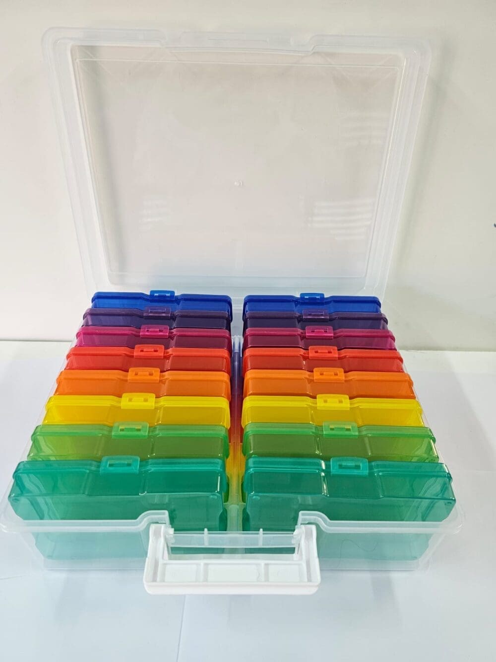 Arts & Crafts : 17 Piece Storage Container with 16 Inner Cases Plastic Storage Boxes with handle