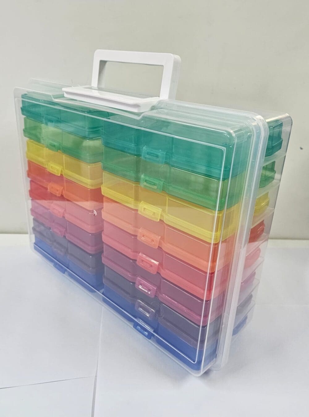 Arts & Crafts : 17 Piece Storage Container with 16 Inner Cases Plastic Storage Boxes with handle