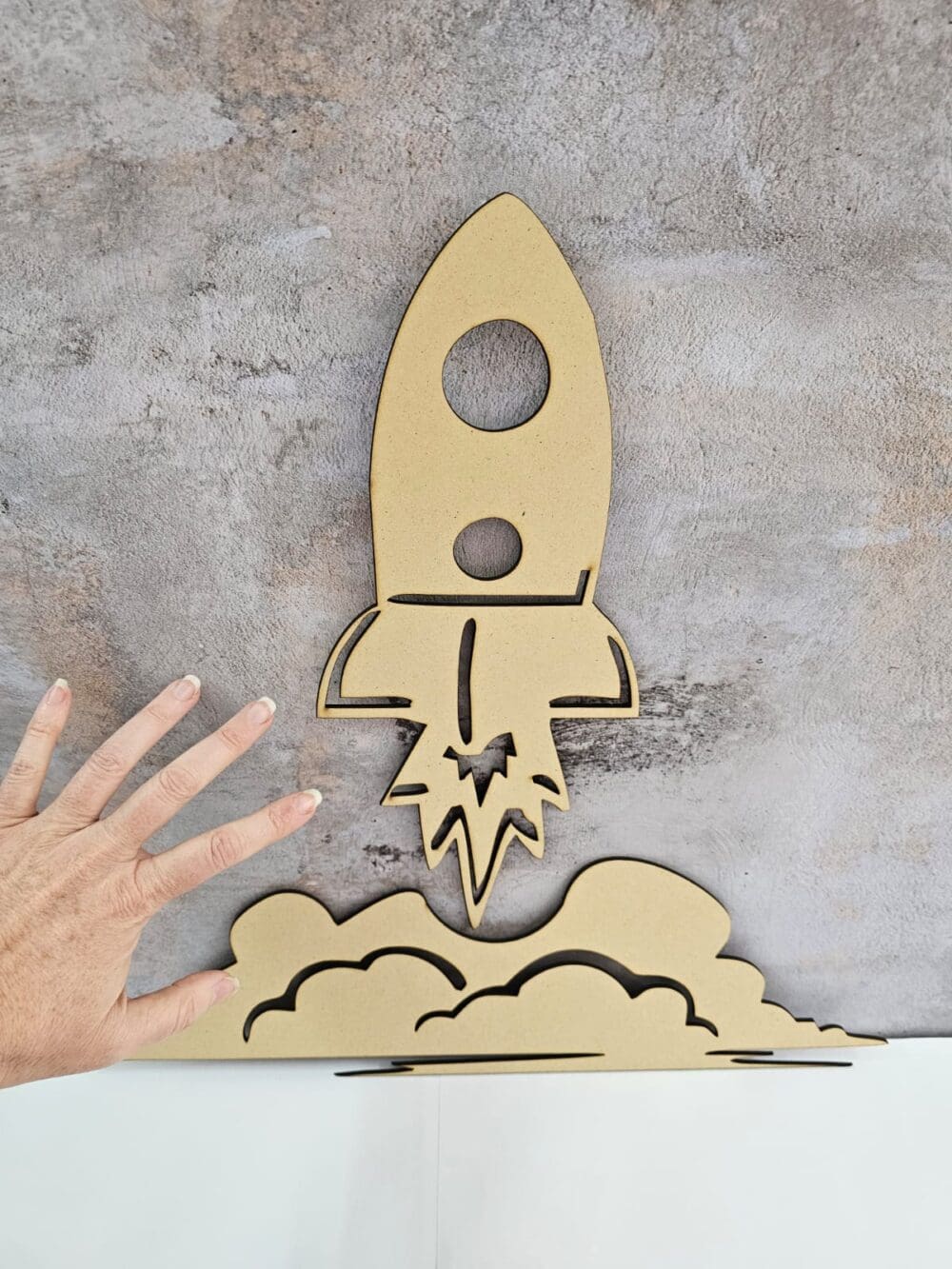 MDF Space Ship2 Laser DIY Wall Art : MDF Rocket (3mm or 6mm)