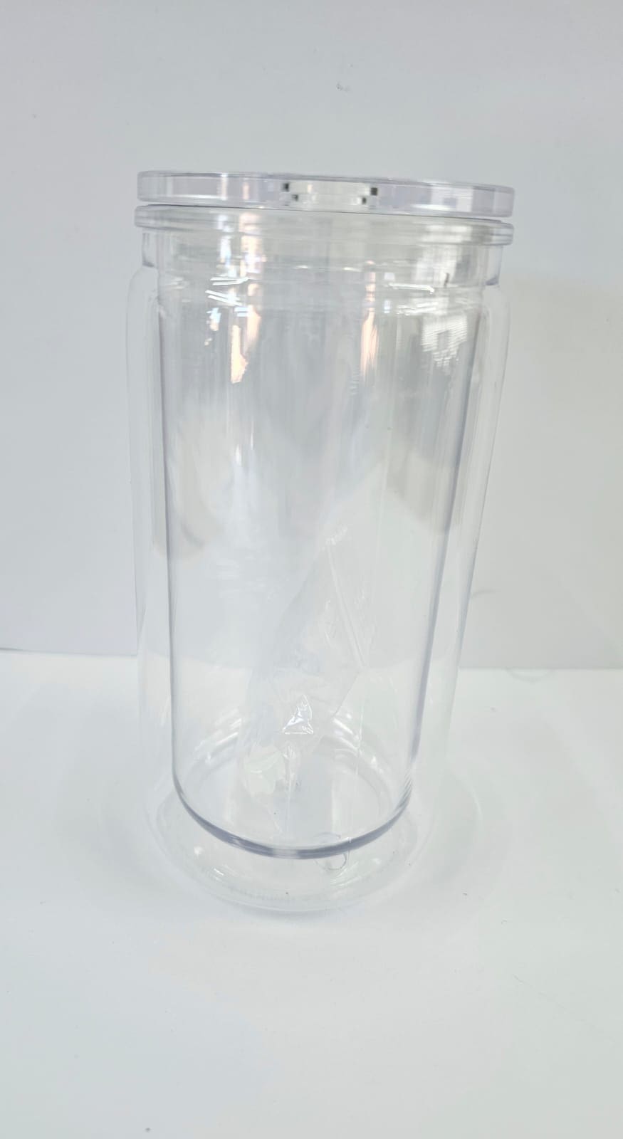 16oz Snow Globe Libby2 Libbey : 16oz Clear DIY Double Walled Snow Globe Acrylic Libbey with pre-drilled hole + plug