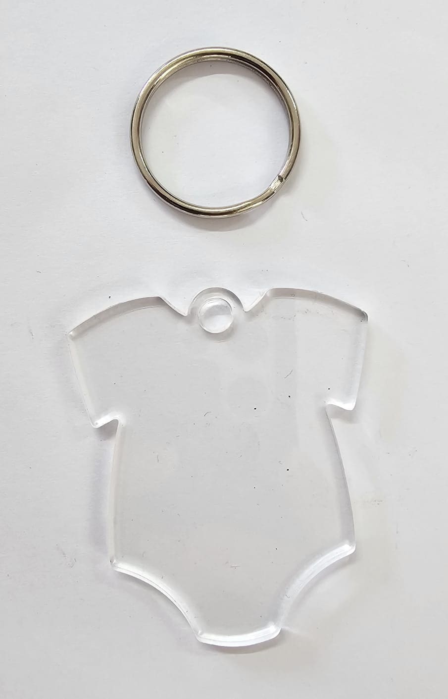 Baby Laser Acrylic Shapes : CLEAR Babygrow/Romper/Onesie Acrylic, Disc + Keyring (1.5, 2, 3 & 5mm)