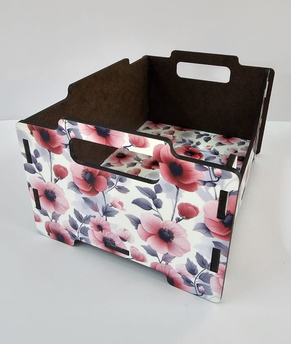 MDF Floral Stackable box 2 Laser Sublimation Blanks : Super Glossy 3mm Sublimation Stackable Box (Single & Double Sided)