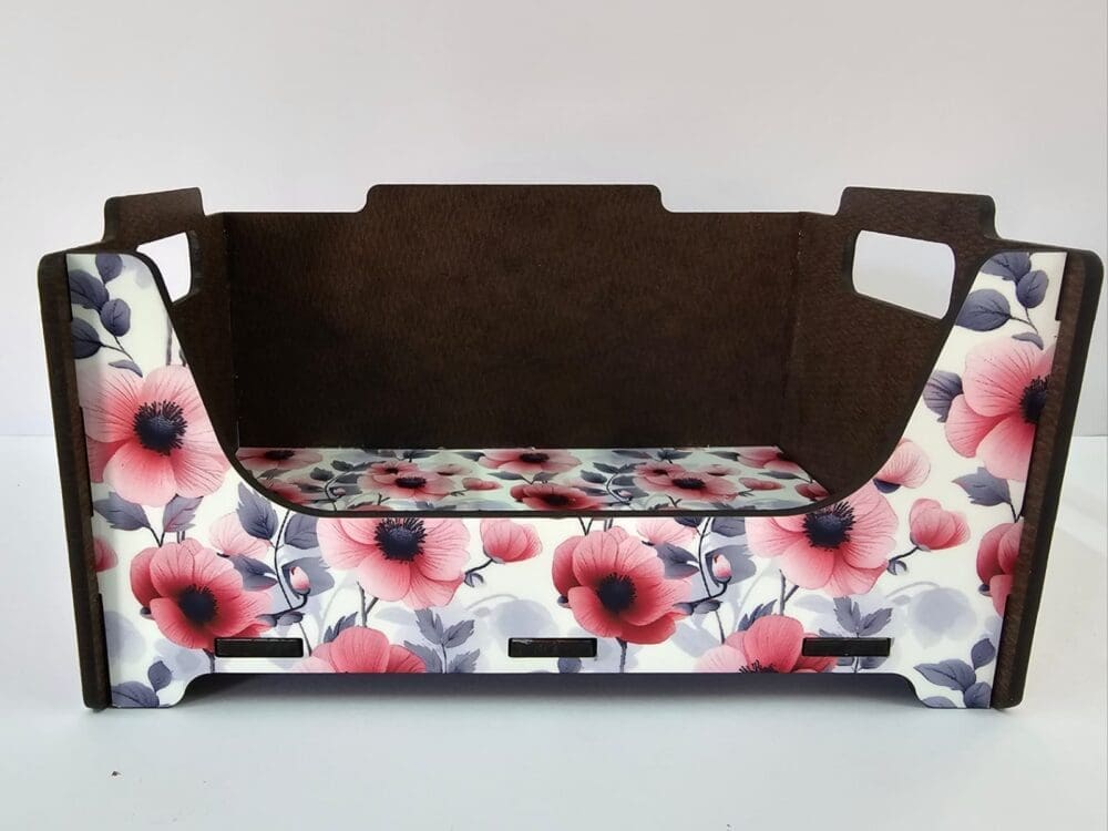 MDF Floral Stackable box 4 Laser Sublimation Blanks : Super Glossy 3mm Sublimation Stackable Box (Single & Double Sided)