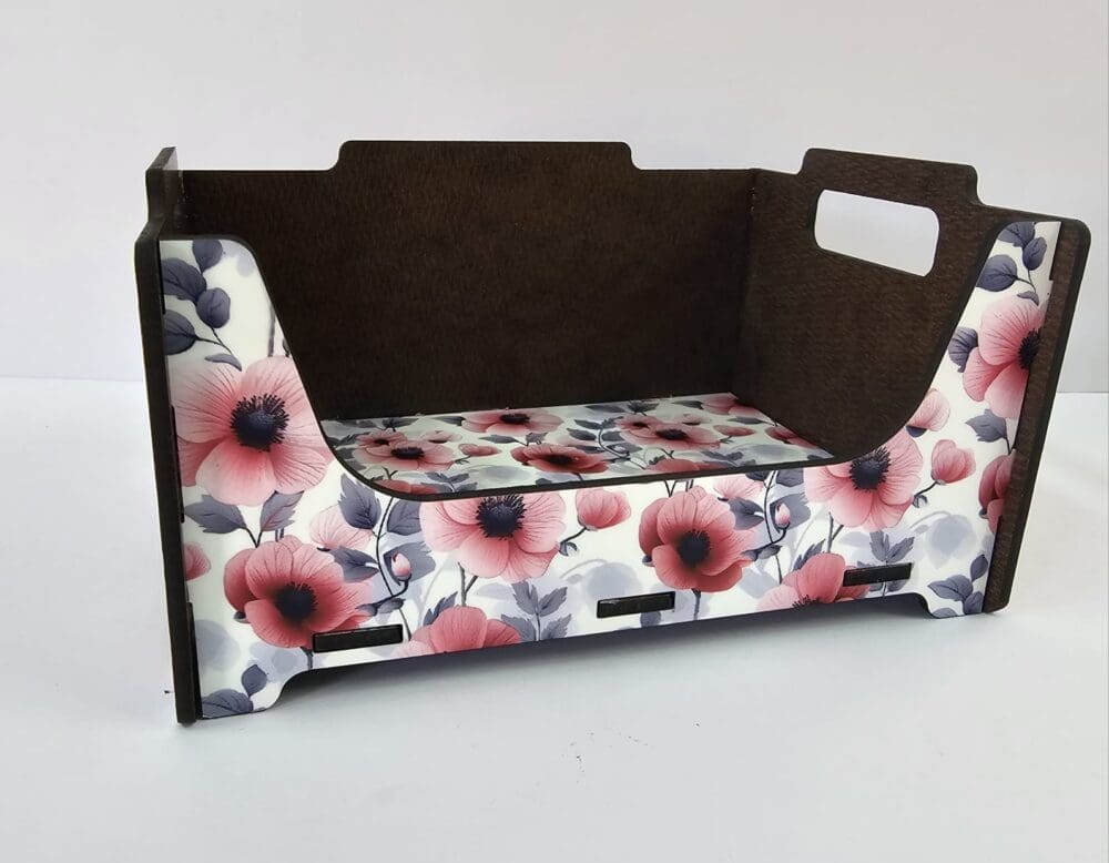 MDF Floral Stackable box 5 Laser Sublimation Blanks : Super Glossy 3mm Sublimation Stackable Box (Single & Double Sided)