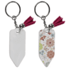 Pencil Sublimation Blanks : 4mm Pencil Subli-Acrylic Keychain + Pink Tassel