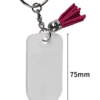 Pencil3 Sublimation Blanks : 4mm Pencil Subli-Acrylic Keychain + Pink Tassel