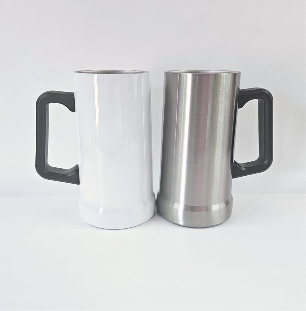 Sublimation Blanks : 23oz Steel Sublimation Beer Mugs
