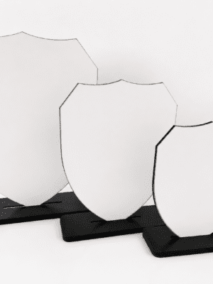Laser Sublimation Blanks : 3mm Super Glossy Sublimation MDF Shield Style Award/Trophy (Small, Medium & Large)
