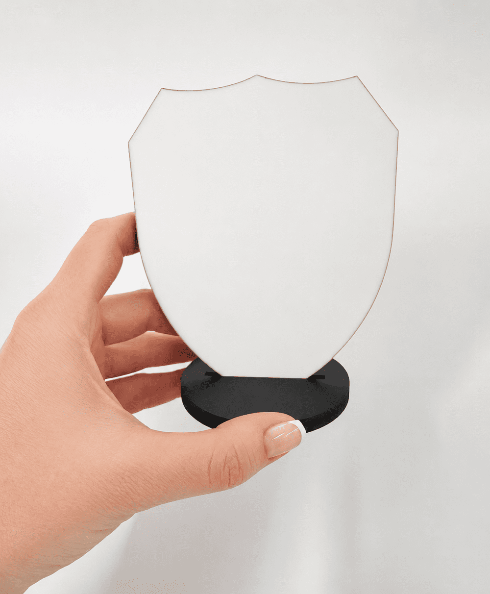 Laser Sublimation Blanks : 3mm Super Glossy Sublimation MDF Shield Style Award/Trophy (Small, Medium & Large)