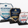 Laser Sublimation Blanks : 3mm Super Glossy Sublimation MDF Shield Style Award/Trophy (Small, Medium & Large)