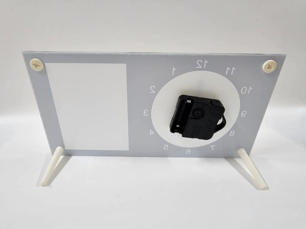 Glass Photo Frame Clock Back Sublimation Blanks : Rectangular Mirror Glass Clocks For Sublimation (Includes a Photo Frame)