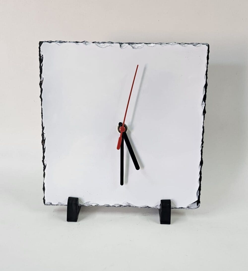 Stone Clock Front Sublimation Blanks : Glossy Slate Stone Clocks For Sublimation (20 by 20cm) (TTX)