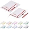 Stationery : A5 Blank Coloured Trim White Notebooks with Pen & Clear Zipper bag [GF-AM-1104]