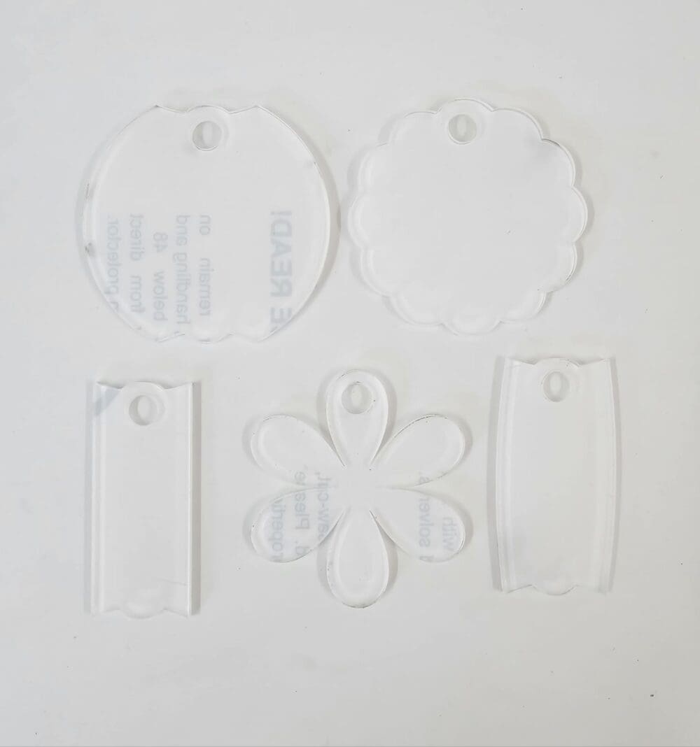 40oz NamePlate Style All Laser Acrylic Shapes : 3mm CLEAR 40oz Stanley Acrylic Name Plate (Blank or UV Direct Print) (5 Styles)
