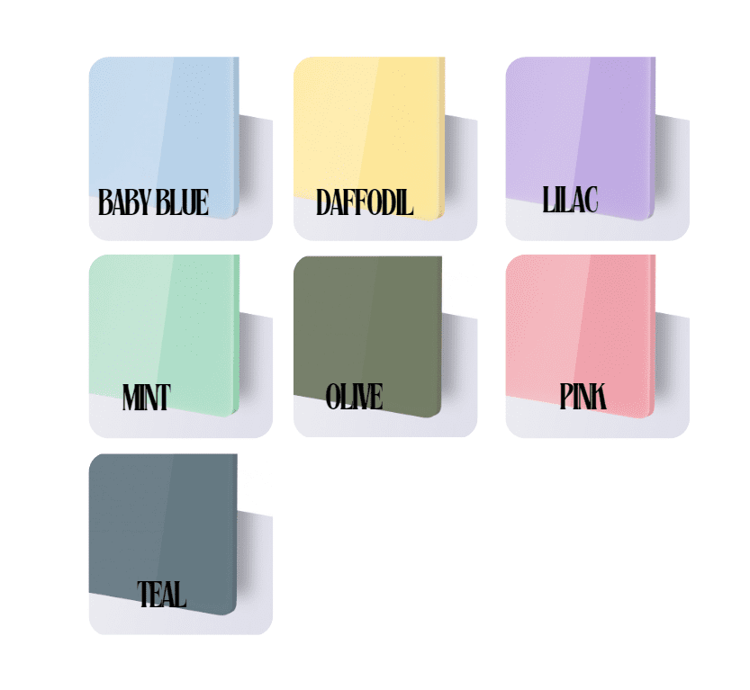 Direct UV Print : Pastel Acrylic Range : Baby Foot Keychain, Disc + Split Keyring (7 Colours)