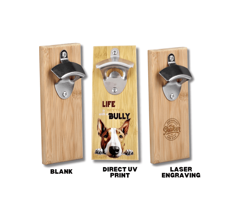 Fridge Bar All2 Woodburn, Engraving, vinyl or UV DTF : Okiyo Akeru Bamboo Fridge Bottle Opener (HL-OK-147-B)