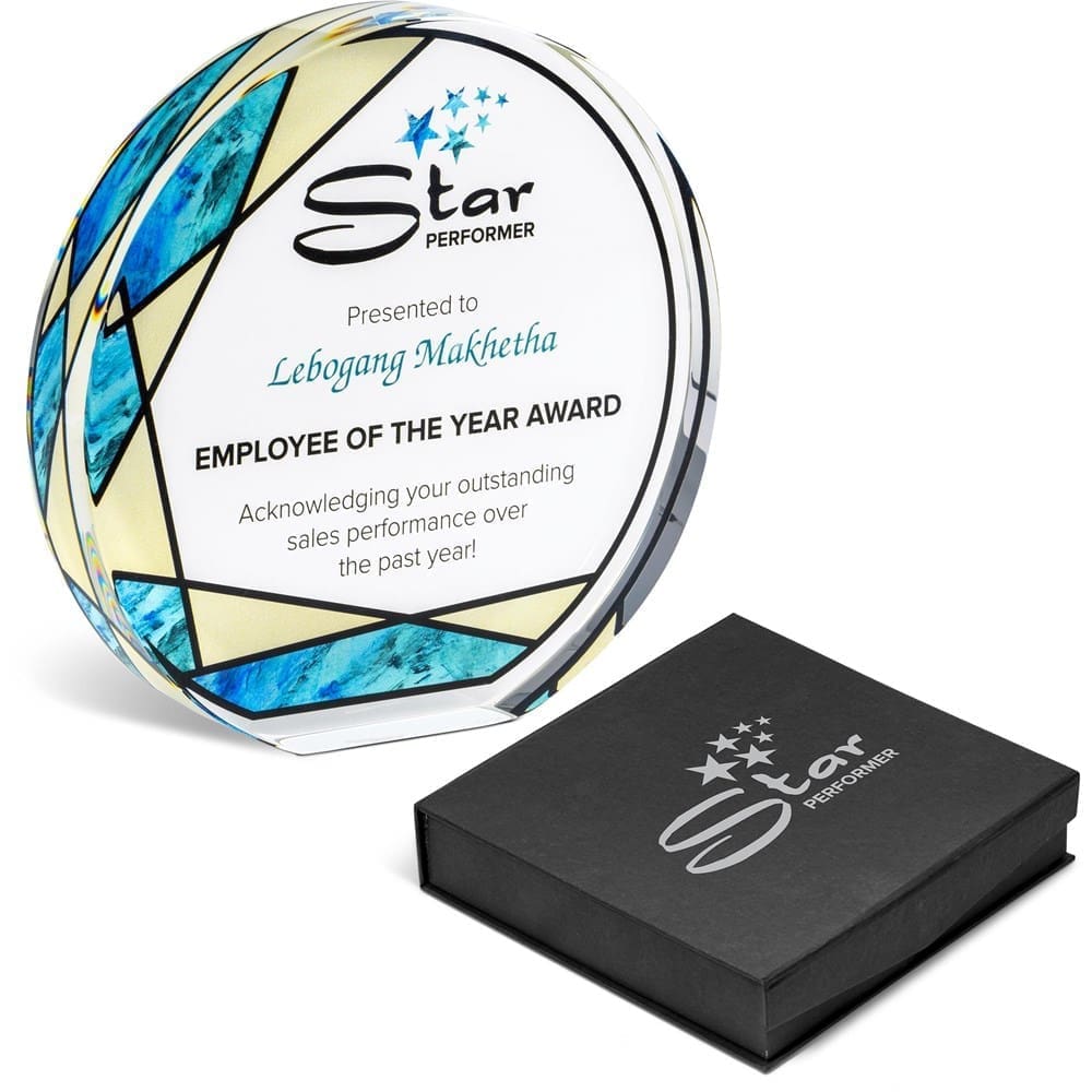 AWARD-105-default_1024X1024 Award/Trophy : UV Direct Print, 3cm thick Standing Circular Glass Award (AWARD-105)