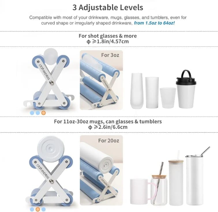 Craft Express Adjustable Tumbler/Cup Cradle Holder with Pincher Clip