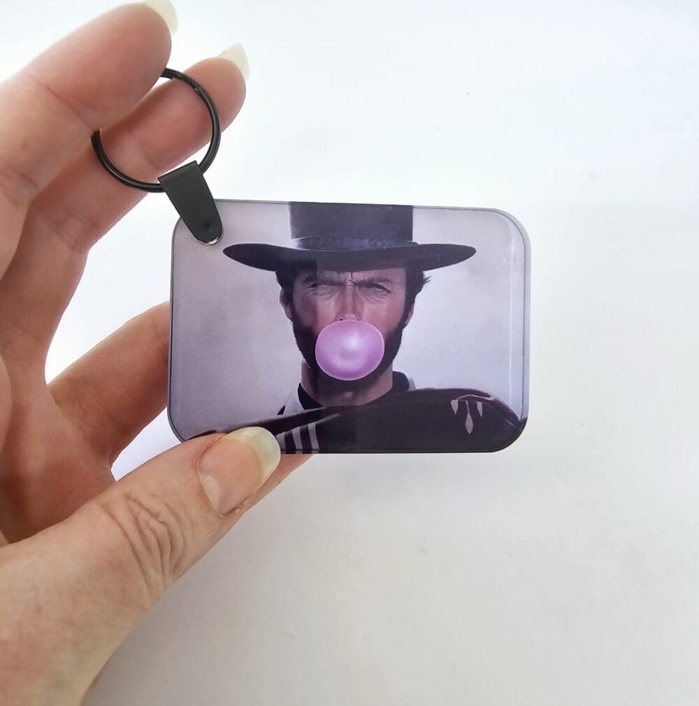 Subli Rect Keychain Laser Sublimation Blanks : 3 or 4mm RECTANGLE, 7.3 by 5cm Portrait or Landscape Subli-Acrylic, Disc + with split keyring & clip