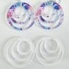 Circular Earrings EARR5a Laser Sublimation Blanks : (EARR5) 3mm Blank Subli Acrylic Circular Earrings + attachments