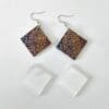 Square Angled EARR8a Laser Sublimation Blanks : (EARR8) 3mm Blank Subli Acrylic Square Angled Earrings + attachments