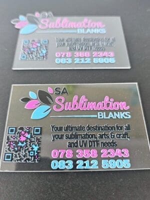 BusinessCard2 3D UV DTF PRINTS : Direct to 3mm Square MDF Wooden Boxes (5 Sizes)