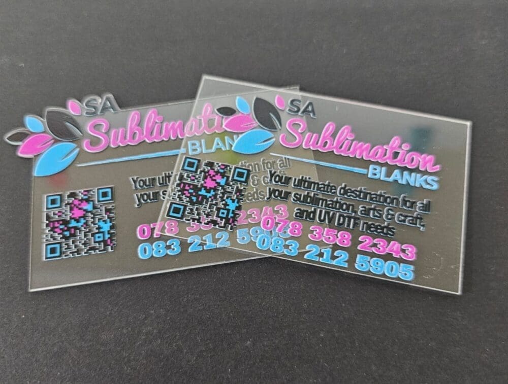 UV DTF : Acrylic Business Cards Direct Print (1, 1.5mm)