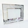 Glass Photo Frame with silver glitter frame Sublimation Blanks : Glass Photo Display With Silver Glitter Frame (23 by 18cm)