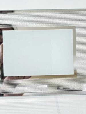 Glass Photo frame with silver glitter Sublimation Blanks : Glass Photo Display With Silver Glitter Frame (23 by 18cm)