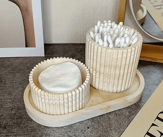 4pcs Silicone Mould Set 3 Resin & Epoxy : 4 Piece Tray, Candle Jar & Container [Code TU184_D)