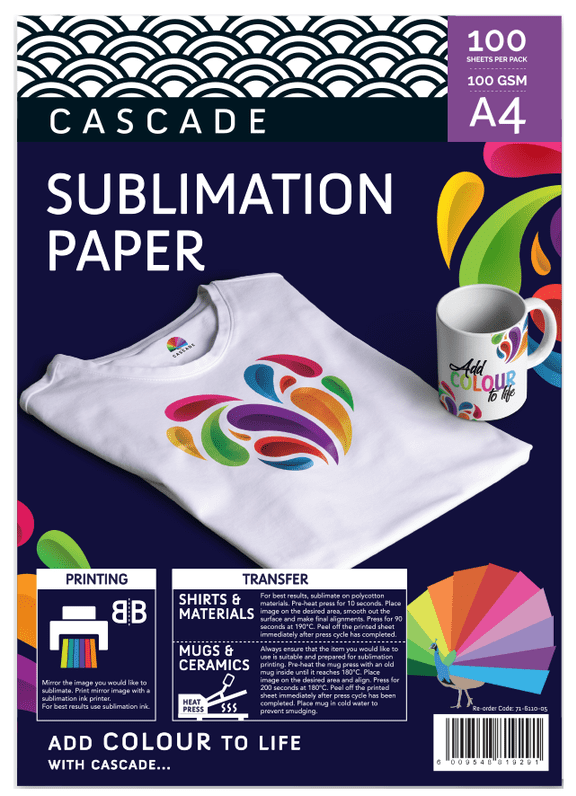 CascadeSublimationPaper Sublimation Blanks : A4 Cascade Sublimation Paper (Pack of 100)