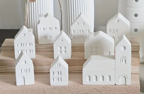 12PcsEuropeanStyleSmallHouseMould.2 Silicone Mould : 12 Piece Europeans Style Small House Mould (12pcEURO)