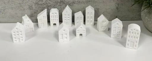 12PcsEuropeanStyleSmallHouseMould.3 Silicone Mould : 12 Piece Europeans Style Small House Mould (12pcEURO)