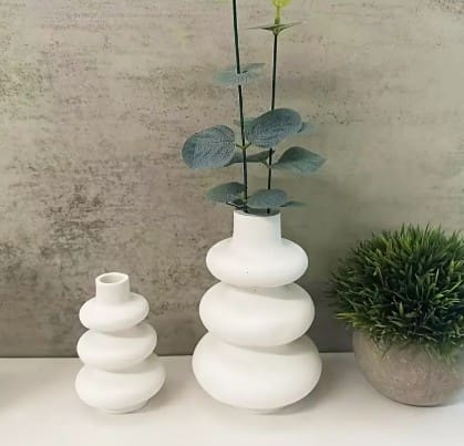 2pcIrregularVaseSiliconeMouldSet.3 Silicone Mould : 2 Piece Ripple Bloom Vase Set Silicone Mould (RipBl2)