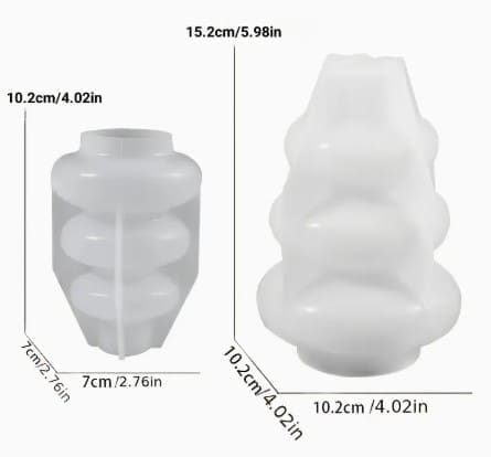 2pcIrregularVaseSiliconeMouldSet Silicone Mould : 2 Piece Ripple Bloom Vase Set Silicone Mould (RipBl2)