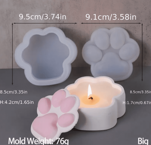 CatStorageBoxSiliconeMould6 Silicone Moulds : Paw Shaped Storage Box Silicone Mould (PAQ)