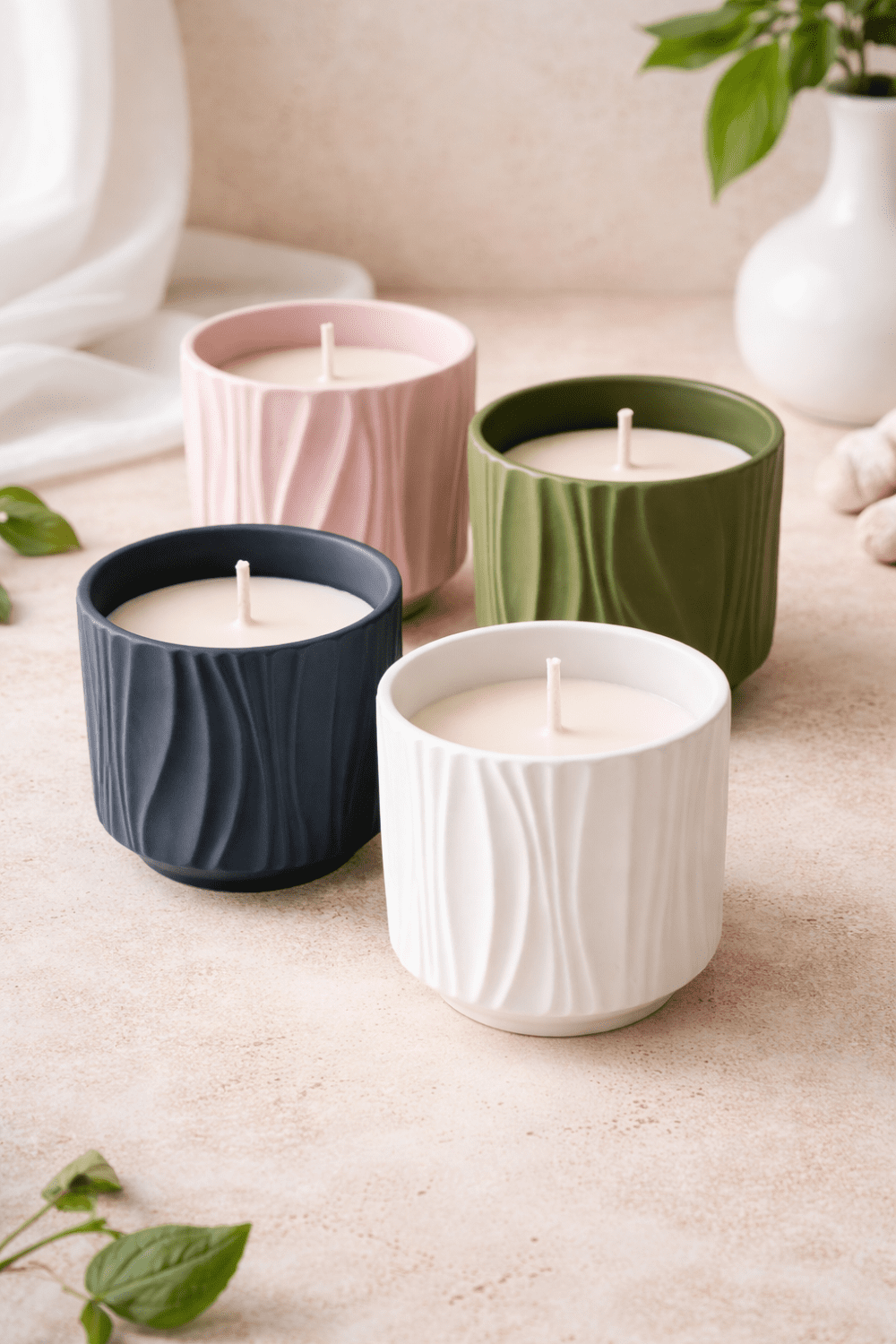 Silicone Moulds : Round Rippled Candle Vase Silicone Mould (TUM-AM)