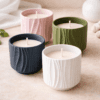 Silicone Moulds : Round Rippled Candle Vase Silicone Mould (TUM-AM)