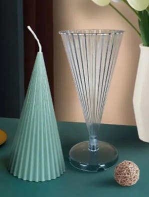 Plastic Mould:  Striped Coned Pillar Candle Plastic Mould (SCP)