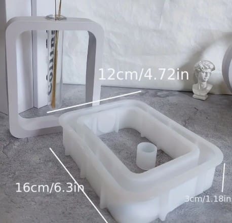 34. Arched Rectangular hydroponic Hollow Flower Vase Silicone Mould 2 Silicone Moulds : 3 Styles Hydroponic Hollow Flower Vase Silicone Moulds (AHSM) [Arched, Circular, Rectangle)