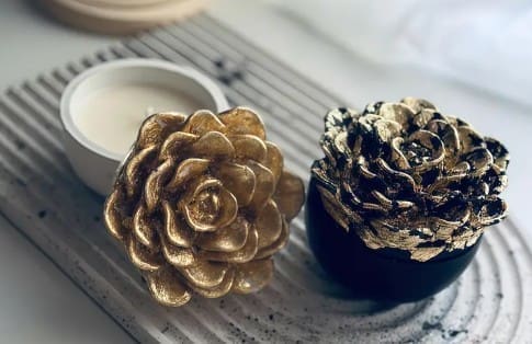 Flower Candle Cup 4 Silicone Mould : Rose Flower Container Silicone Mould (FCC)