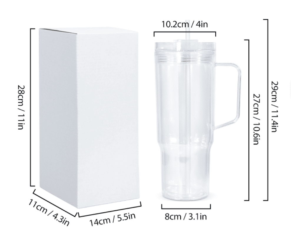 40ozSnowglobe Snow Globe Tumblers : 40oz (1182,94mls) Plastic Stanley Dupe Styled Snow Globe Tumbler (with predrilled hole & plug)