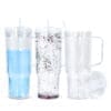 40ozSnowglobe4 Snow Globe Tumblers : 40oz (1182,94mls) Plastic Stanley Dupe Styled Snow Globe Tumbler (with predrilled hole & plug)