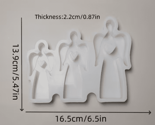 Angel 3D_3Piece2 Silicone Mould : Heart Angel Trio Silicone Mould (HrtTrioAng)