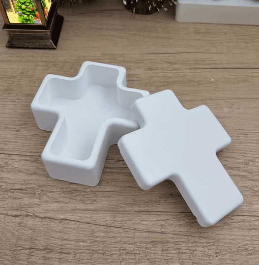Silicone Mould : Cross Keepsake Box Silicone Mould (CrsBox)